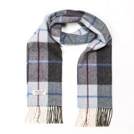 Irish wool scarf - Light Blue Charcoal