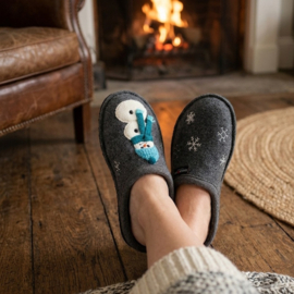 Haflinger Pantoffel Olaf - Anthrazit