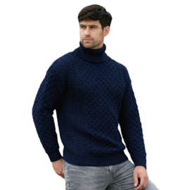 Ierse wollen unisex trui Carrick - navy