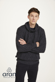 Aran Woollen Mills trui Bart - Charcoal