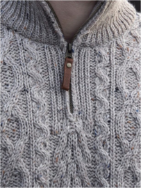 Ierse wollen herentrui Donegal - Oatmeal Nep