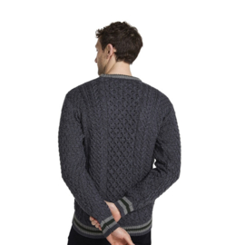 Aran Woollen Mills trui Conor - Donkergrijs