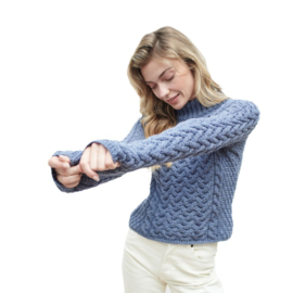 Aran Woollen Mills damestrui Eline - Denim Marl