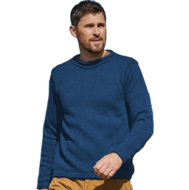 Aran Woollen Mills trui Dave - Atlantic Blue