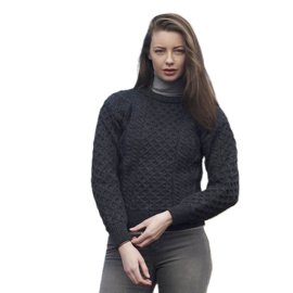 Ierse wollen unisex trui Inis Mór - Charcoal