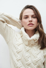 Aran Woollen Mills Rollkragenpullover Lonneke Naturel