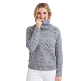 Aran Woollen Mills damestrui Shannon - Ocean Grey