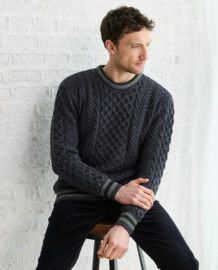 Aran Woollen Mills trui Conor - Donkergrijs