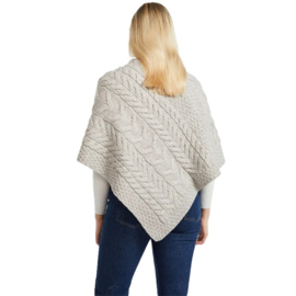 Aran Woollen Mills Poncho Channe - Toast Oat