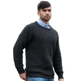 Aran Woollen Mills visserstrui Liam - Charcoal