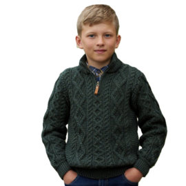 Ierse wollen kindertrui Sean - Army Green