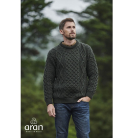 Aran Woollen Mills unisex trui Kyan - Forest Green