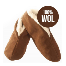 Spanische Hausschuhe 100% Wolle - Mokka