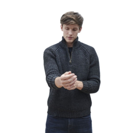 Aran Woollen Mills visserstrui Colin - Charcoal