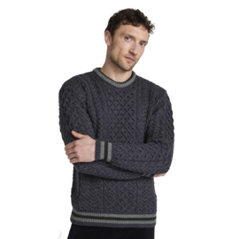 Aran Woollen Mills trui Conor - Donkergrijs