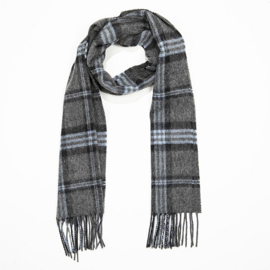 Irish wool scarf Charcoal Black Blue