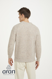 Aran Woolen Mills fisherman sweater Liam - Creme Melange