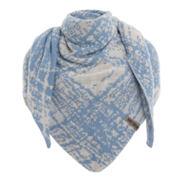 Knit Factory Omslagdoek Lea - Beige/Crystal Blue