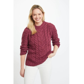 Aran Woollen Mills sweater Helga - Wine Red