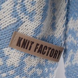 Knit Factory Omslagdoek Lea - Beige/Crystal Blue