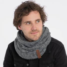 Knit Factory infinity scarf Coco - Anthracite/Grey