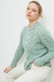 Aran Woollen Mills trui Helga - Seafoam Green