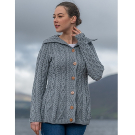 Aran Woollen Mills vest Renske Ocean Grey