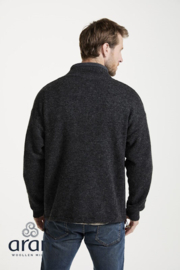 Aran Woollen Mills heren vest Steven - Donkergrijs