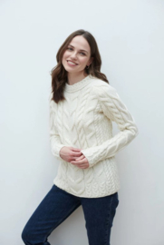 Aran Woollen Mills trui Helga - Naturel