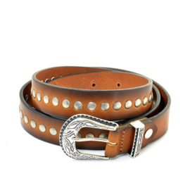 Miss Muller Dot – Leren Damesriem - Cognac