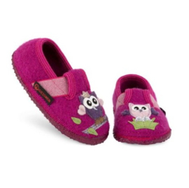 Kids slipper Owls - Grape red