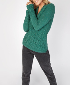 Irelandseye ladies sweater Elsa - Green Garden