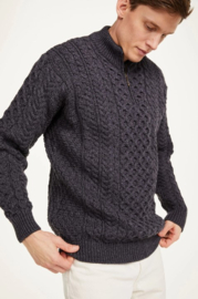 Aran Woollen Mills Pullover Lex – Grau