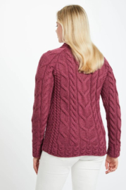 Aran Woollen Mills sweater Helga - Wine Red