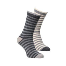 Ladies Alpaka socks  striped 2 pack