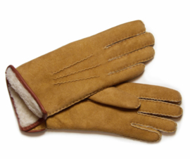Lammy sheepskin Finger Gloves Cognac
