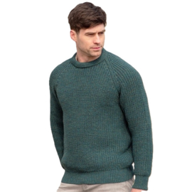 Aran Woollen Mills visserstrui Liam - Moss Green