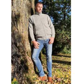 Pure Wool Herren Strickjacke Ruud Hellgrau