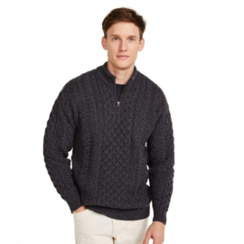 Aran Woollen Mills trui Brian Charcoal