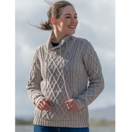 Aran Woollen Mills Pullover Louise Toast Oat