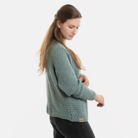 Knit Factory damesvest Becky - Stone Green