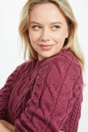 Aran Woollen Mills sweater Helga - Wine Red