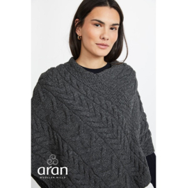 Aran Woollen Mills poncho Channe - Slate Grey