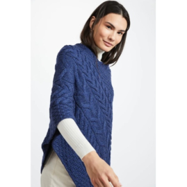 Aran Woollen Mills Poncho Channe - Ink