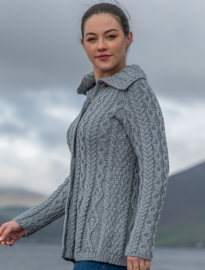 Aran Woollen Mills vest Renske - Ocean Grey