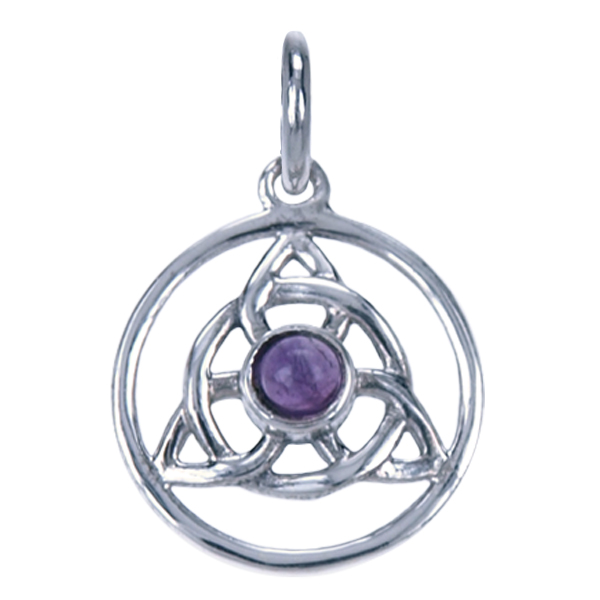 Zilveren Hanger Charm met Amethist