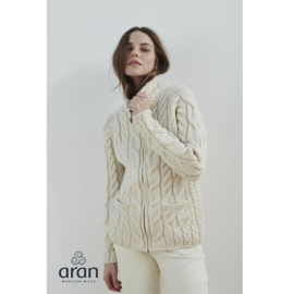 Aran Woollen Mills cardigan Lotte Natural