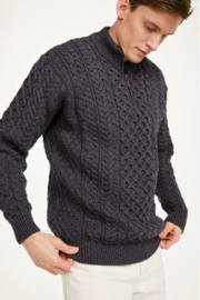 Aran Woollen Mills trui Brian Charcoal