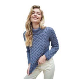 Aran Woollen Mills damestrui Eline - Denim Marl