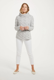 Aran Woollen Mills Trui Lonneke - Ice Grey